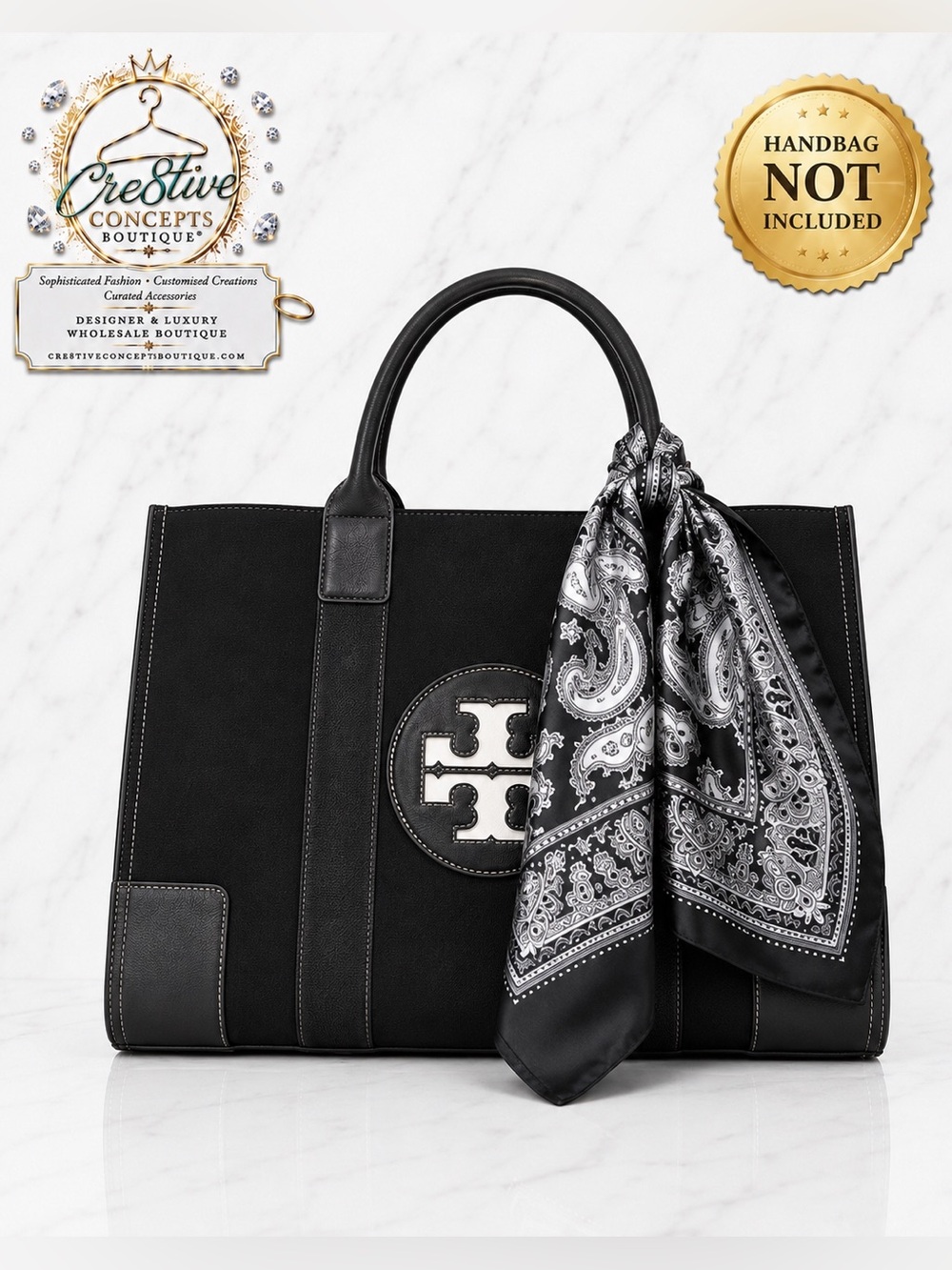 Luxurious, Paisley Satin Handbag/Shawl or Scarf Silky Square Versatile-Black
